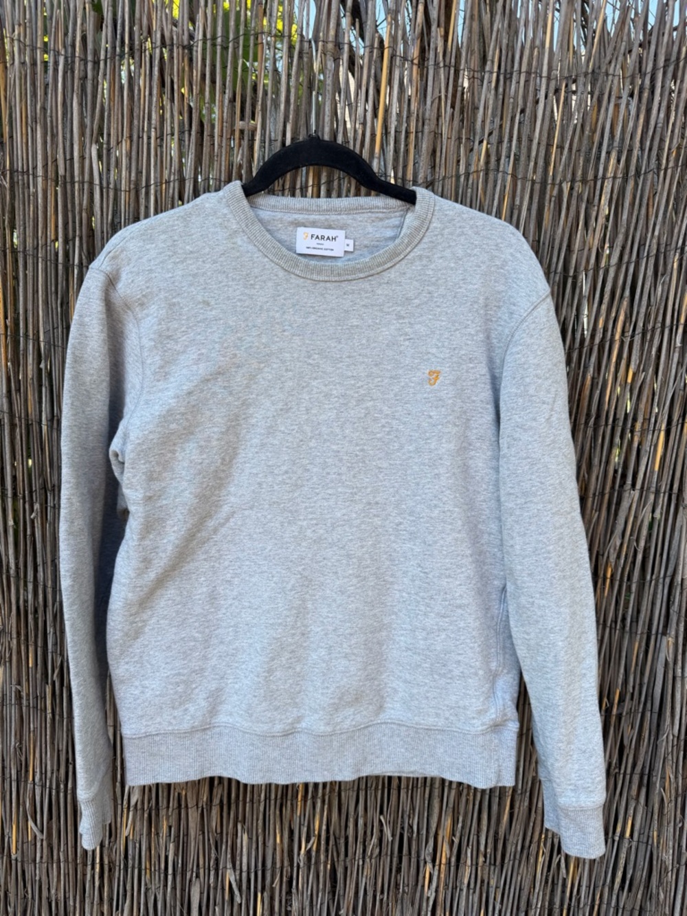 Farah Light Gray Crewneck Sweatshirt with Gold Logo